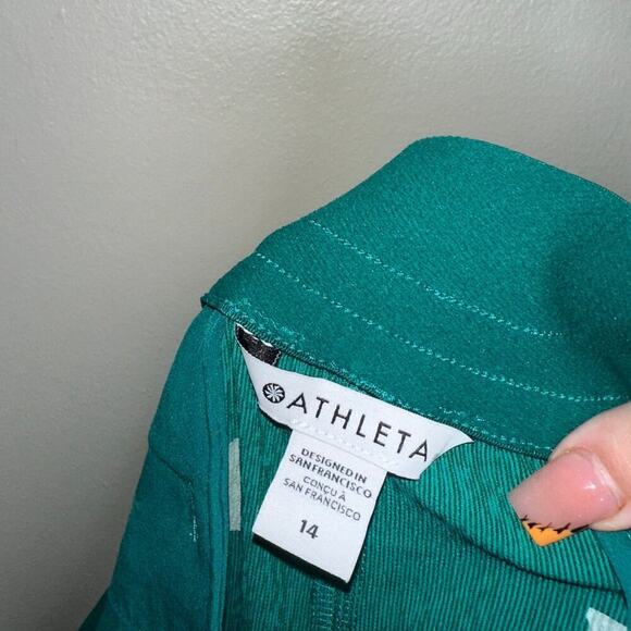 Athleta NWT Echo Wide Crop Pant 3/4 Cropped Turquoise Green Size 14 Plus - Picture 3 of 7